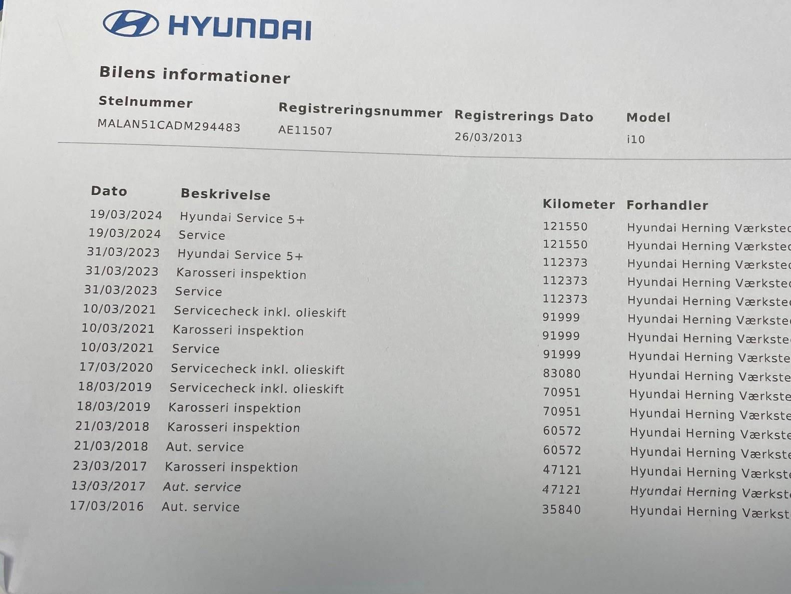 Billede af Hyundai i10 1,25 Comfort 86HK 5d