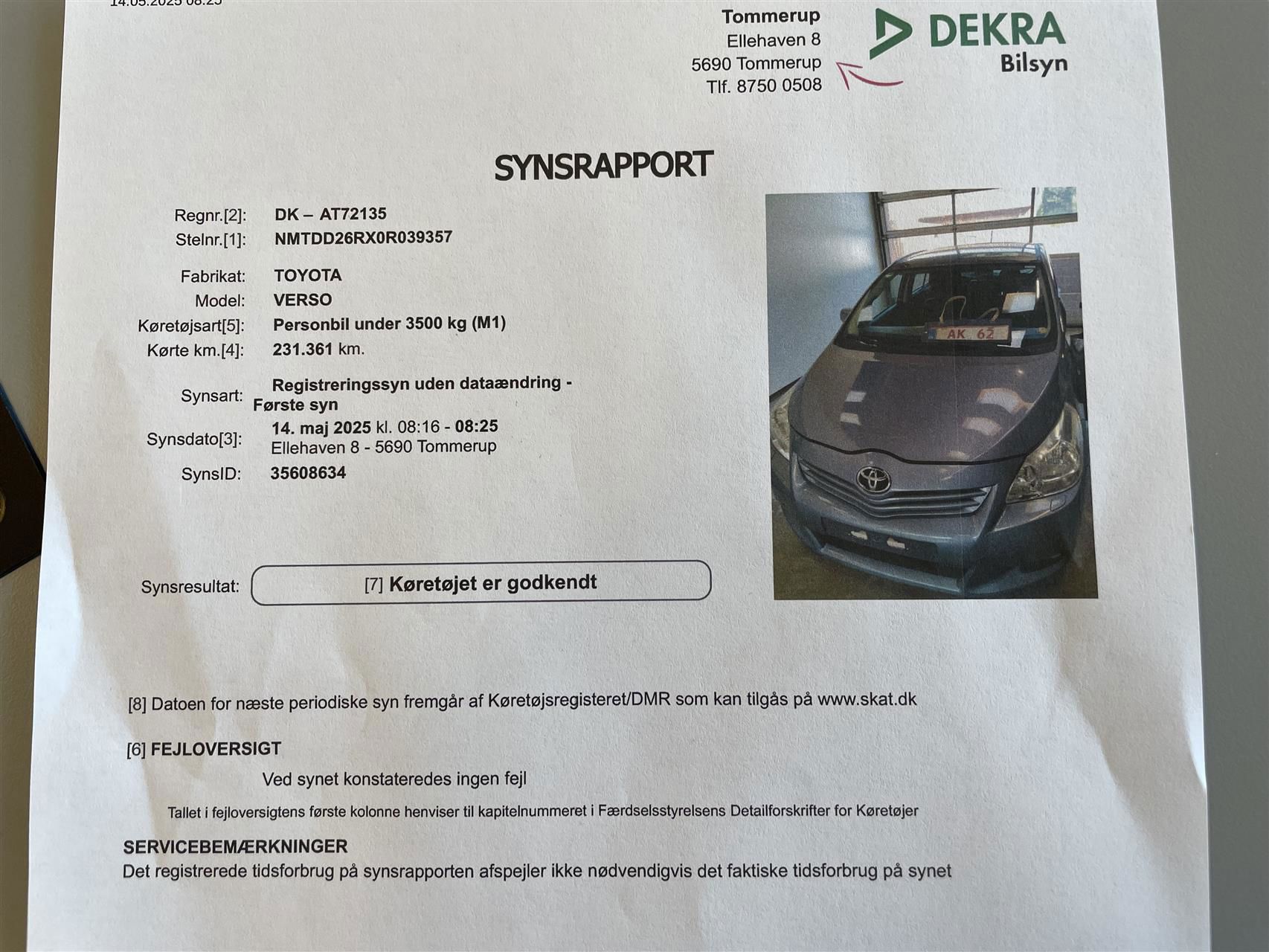 Billede af Toyota Verso 7 pers. 2,0 D-4D DPF TX 126HK 6g