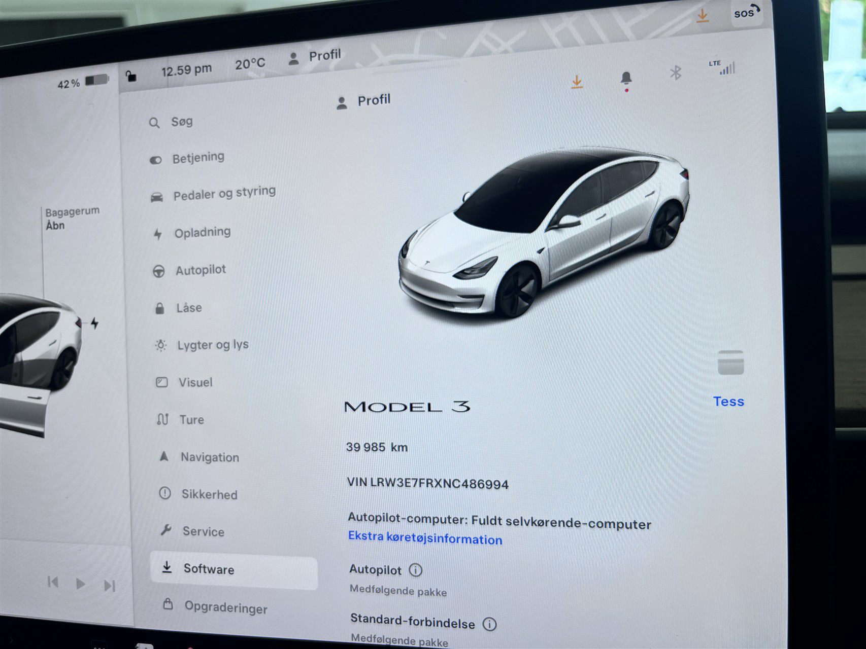 Billede af Tesla Model 3 EL Standard Range 283HK Aut.