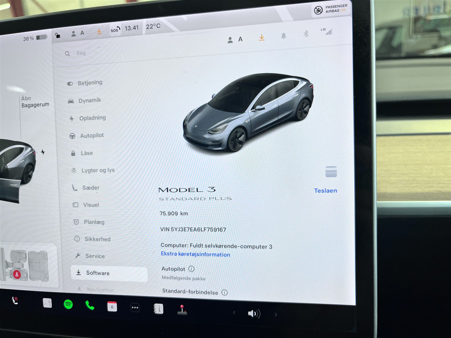 Billede af Tesla Model 3 EL Standard Range Plus 325HK Aut.