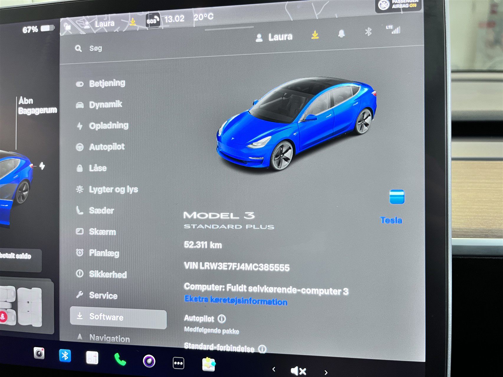 Billede af Tesla Model 3 EL Standard Range Plus 325HK Aut.
