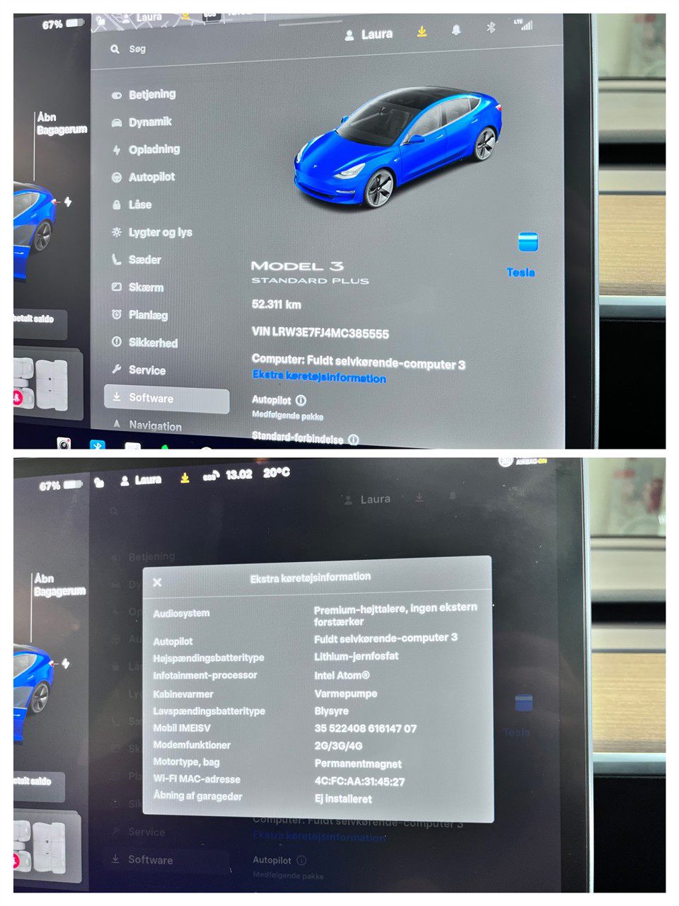 Billede af Tesla Model 3 EL Standard Range Plus 325HK Aut.