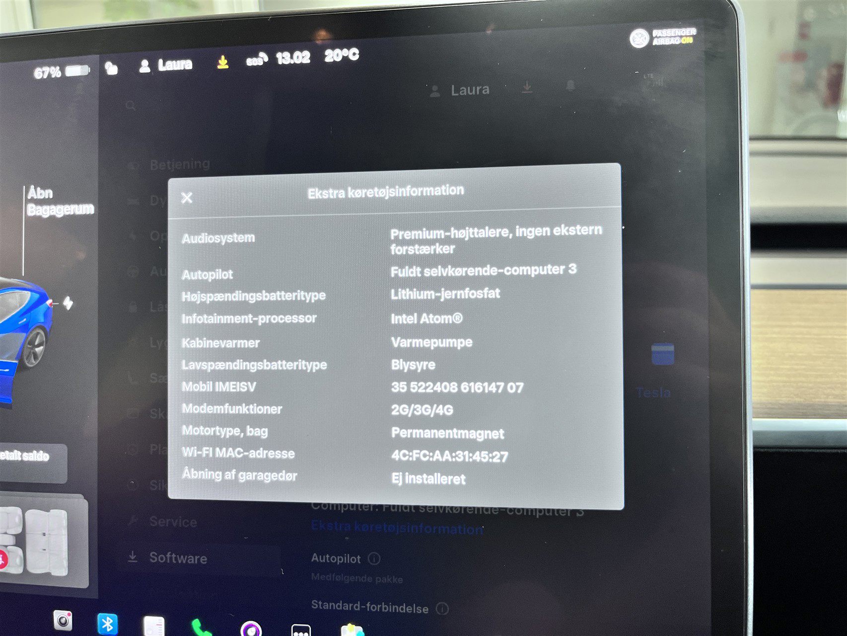 Billede af Tesla Model 3 EL Standard Range Plus 325HK Aut.