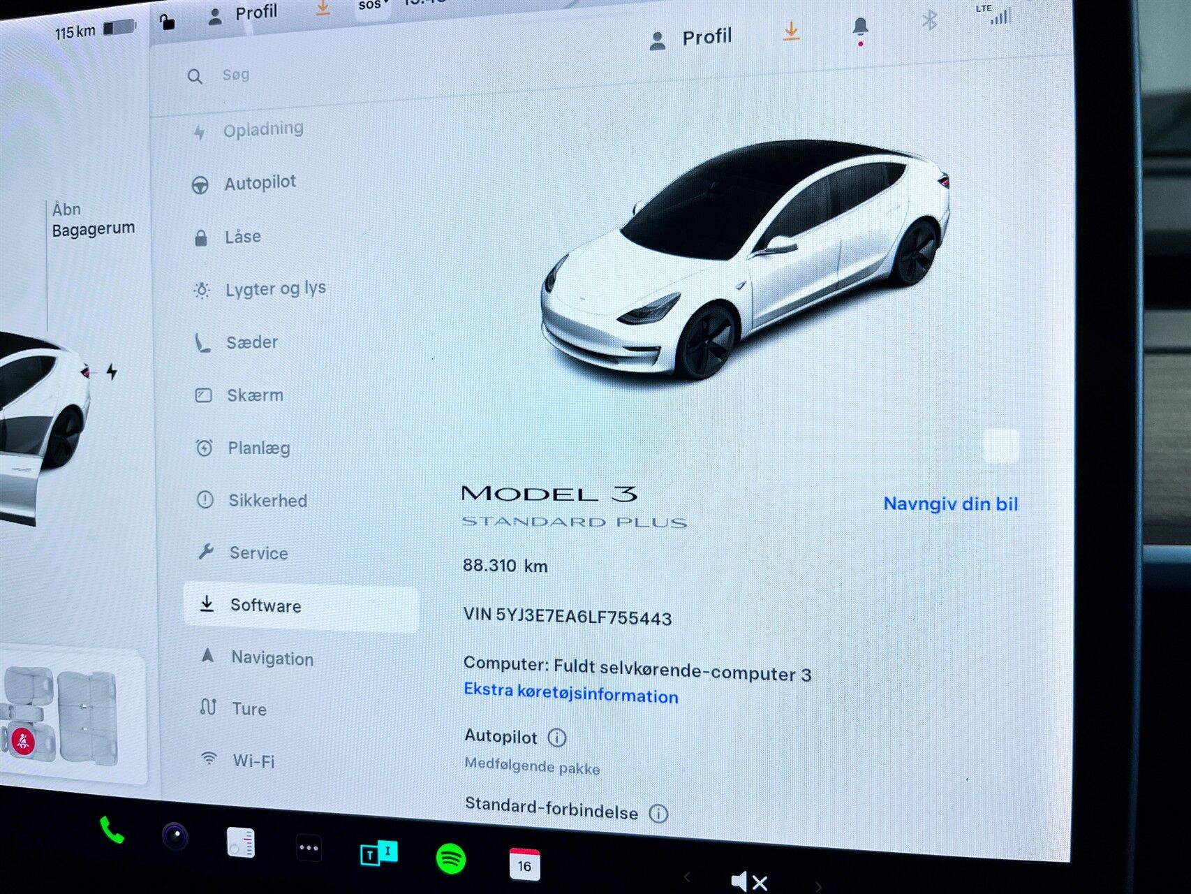 Billede af Tesla Model 3 EL Standard Range Plus 283HK Aut. 