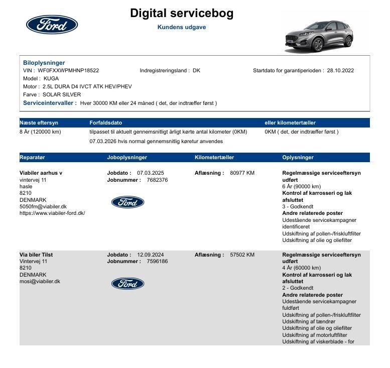 Billede af Ford Kuga 2,5 Plugin-hybrid ST-Line X CVT 225HK 5d Trinl. Gear