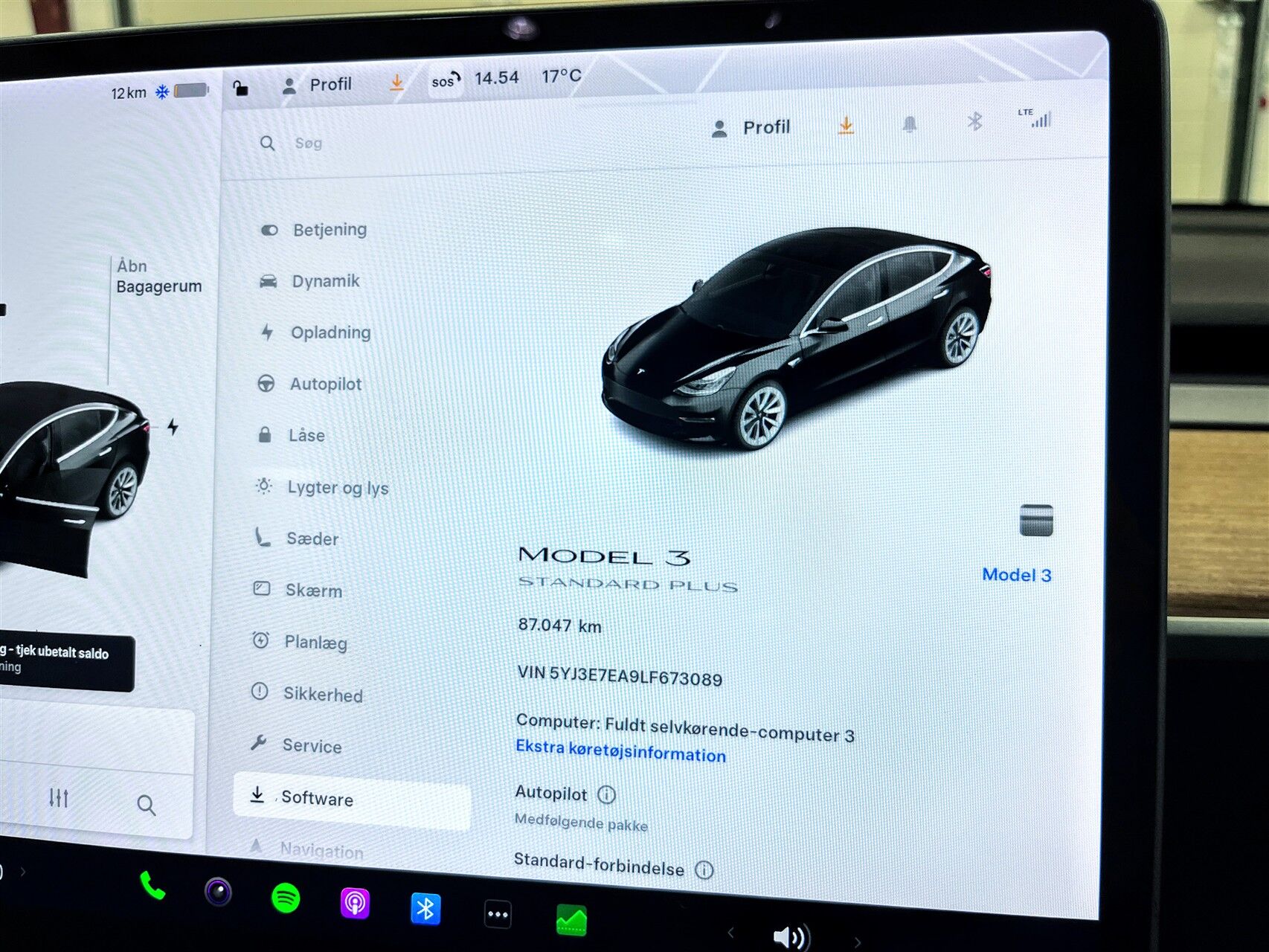 Billede af Tesla Model 3 EL Standard Range Plus 325HK Aut.