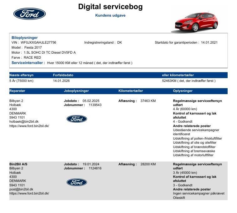 Billede af Ford Fiesta 1,5 TDCi Connected Start/Stop 85HK 5d 6g