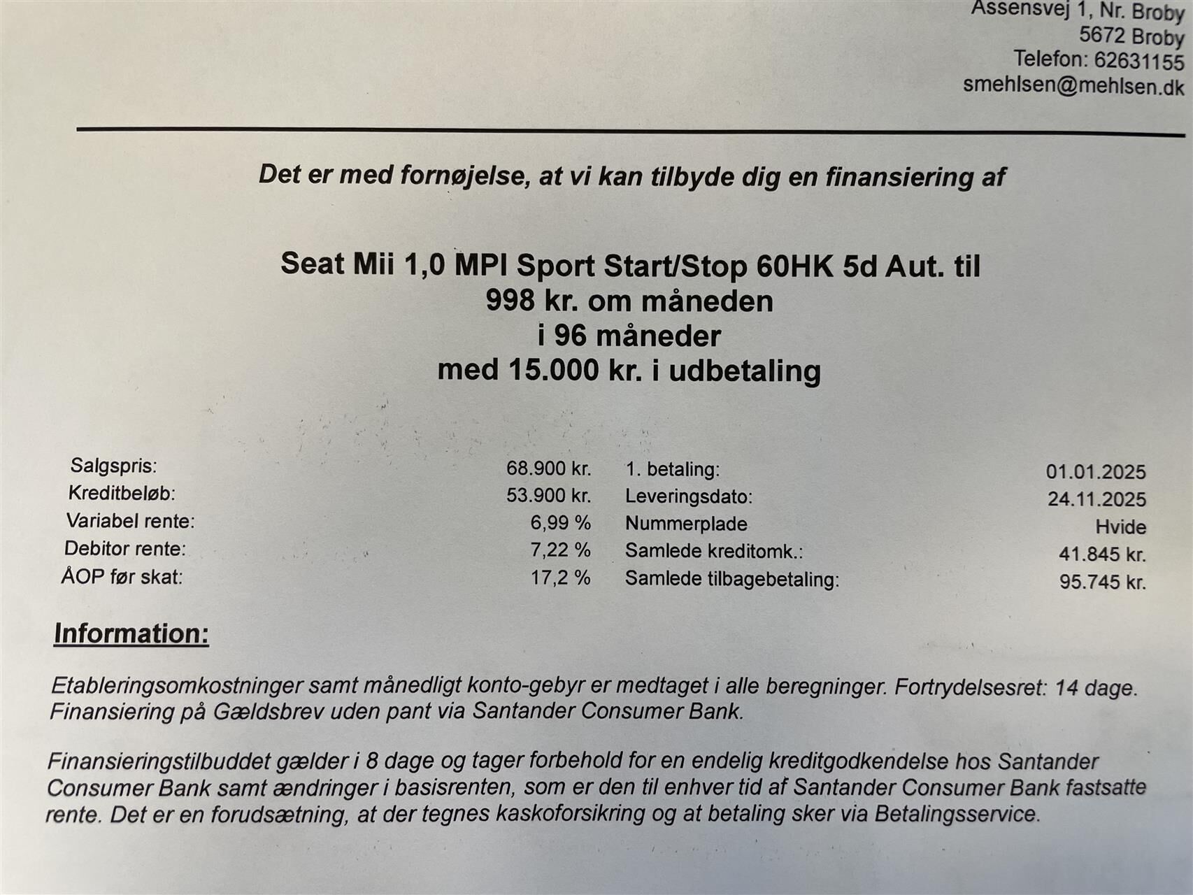 Billede af VW up 1,0 MPI BMT Style 60HK 5d