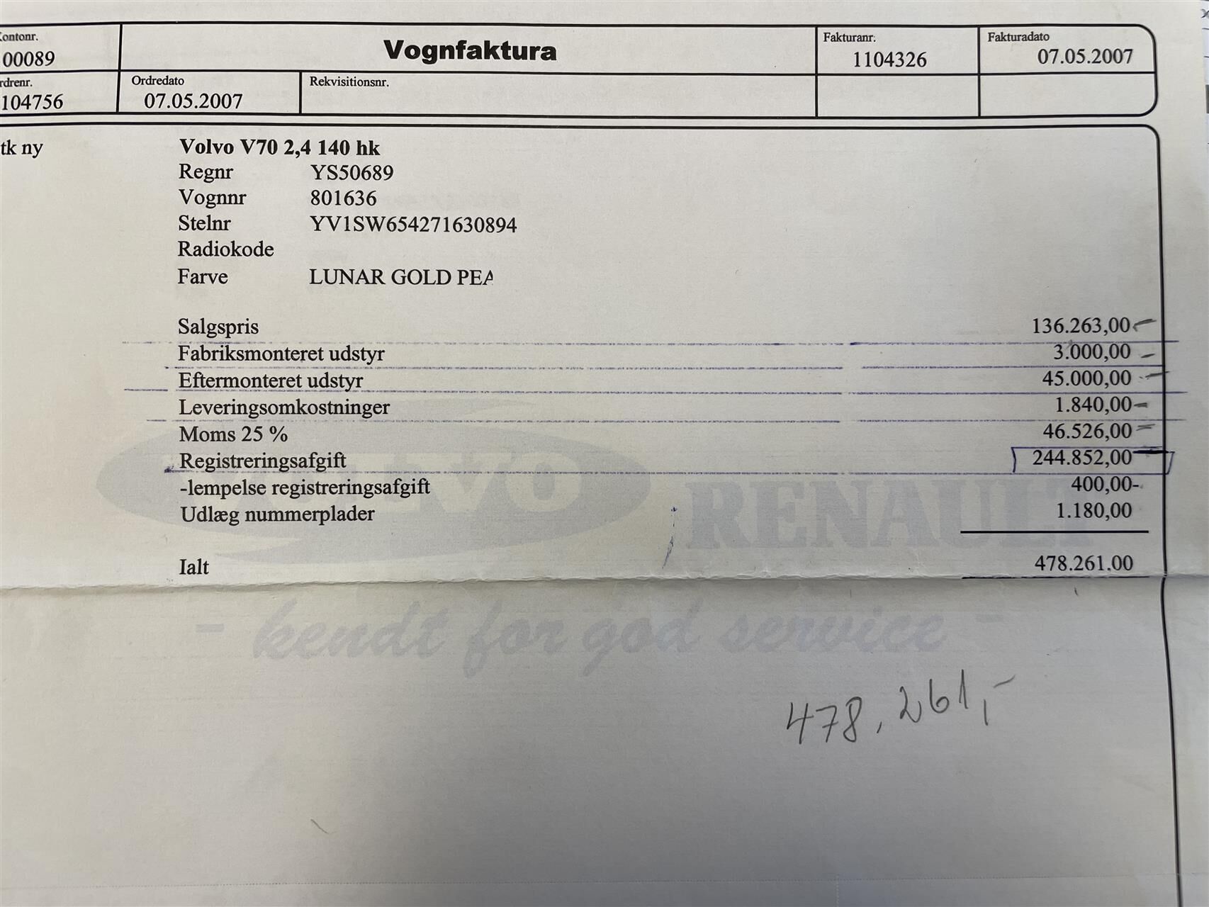 Billede af Volvo V70 2,4 140HK Stc