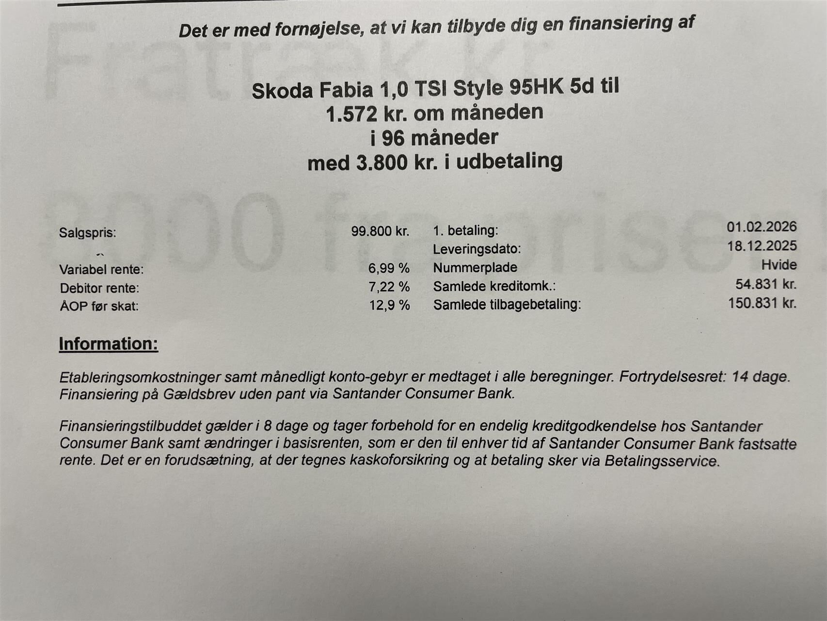 Billede af Skoda Fabia 1,0 TSI Style 95HK 5d