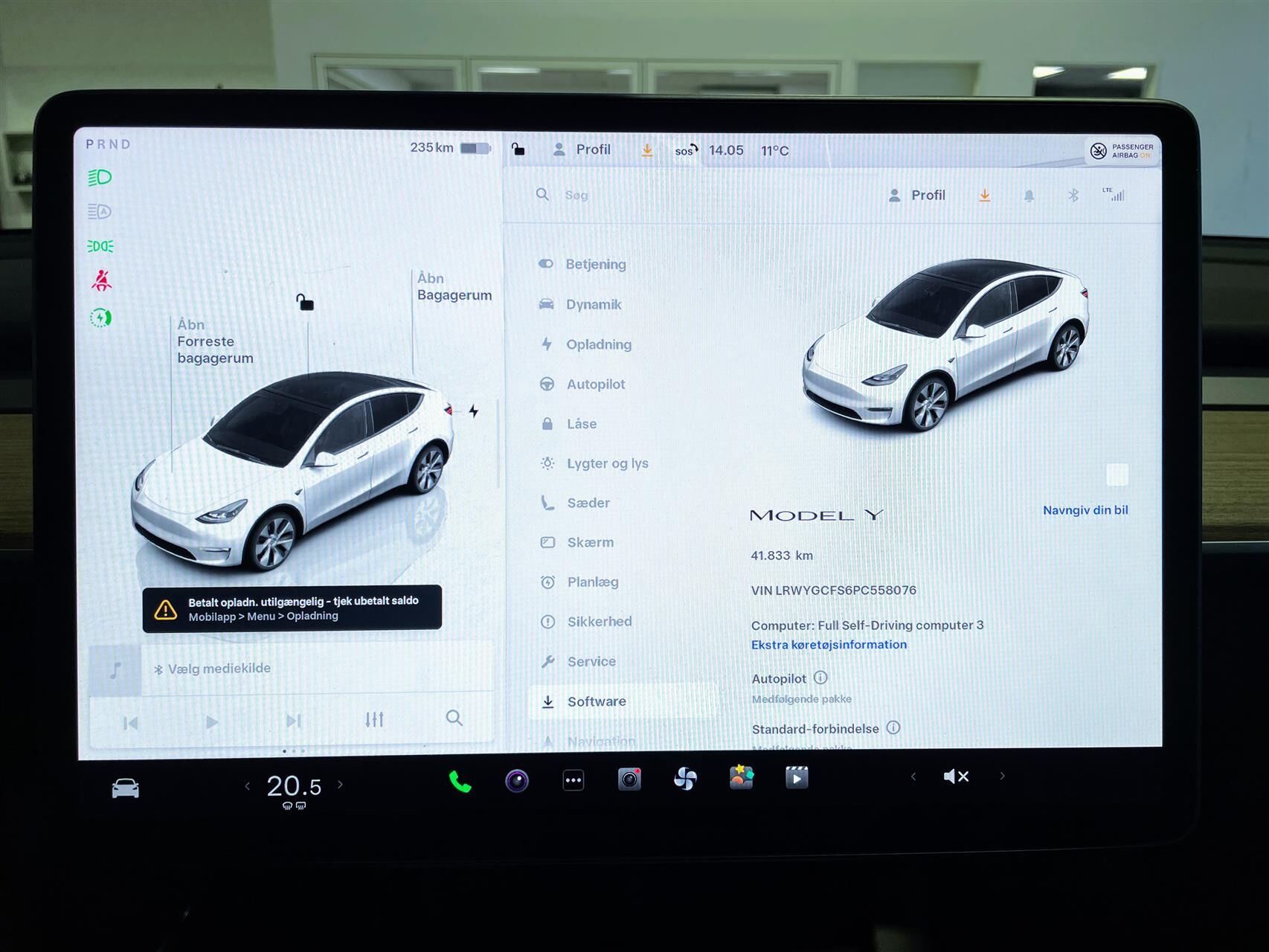 Billede af Tesla Model Y EL RWD 299HK 5d Aut.