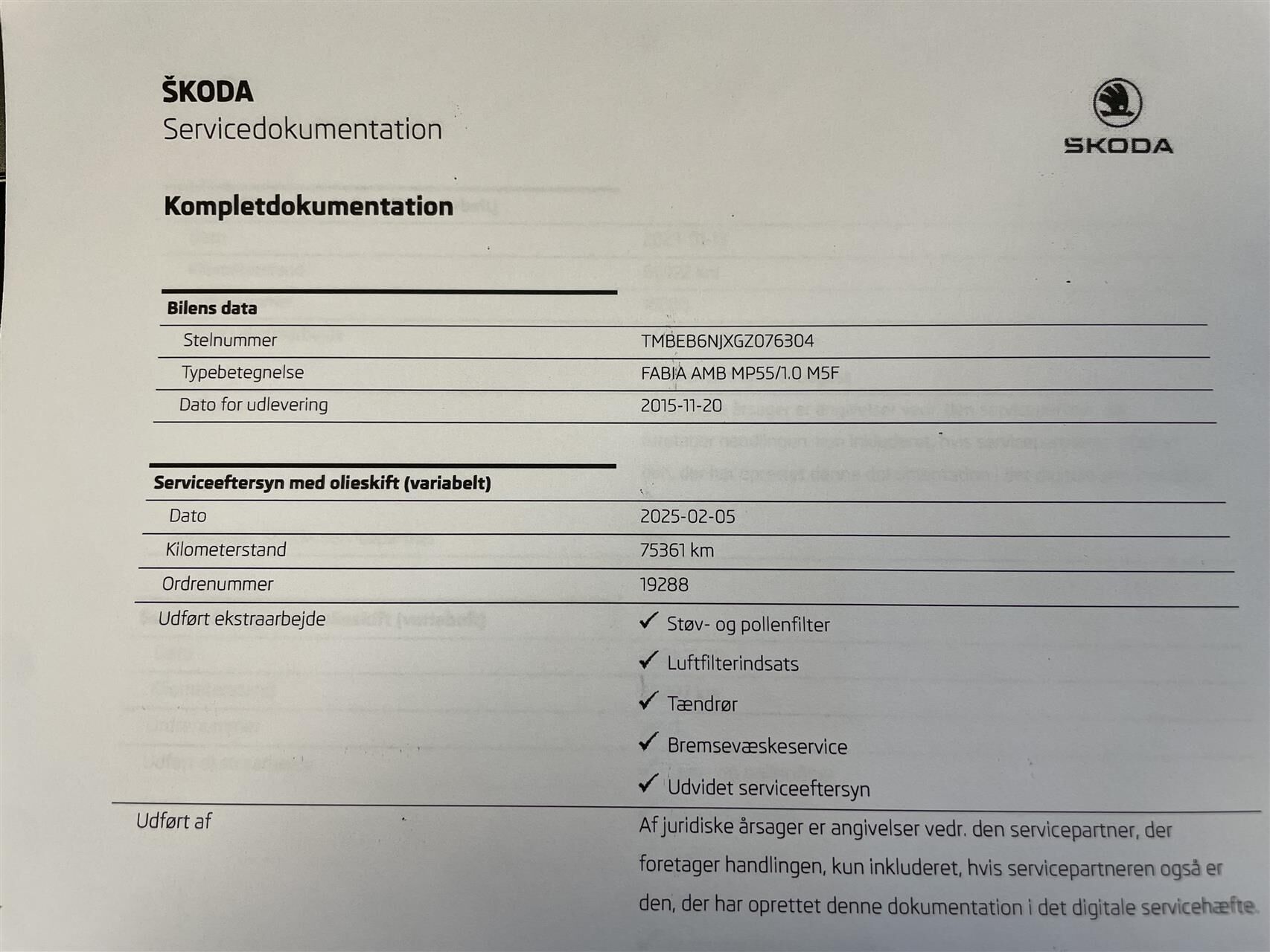 Billede af Skoda Fabia 1,0 MPI Ambition 75HK 5d
