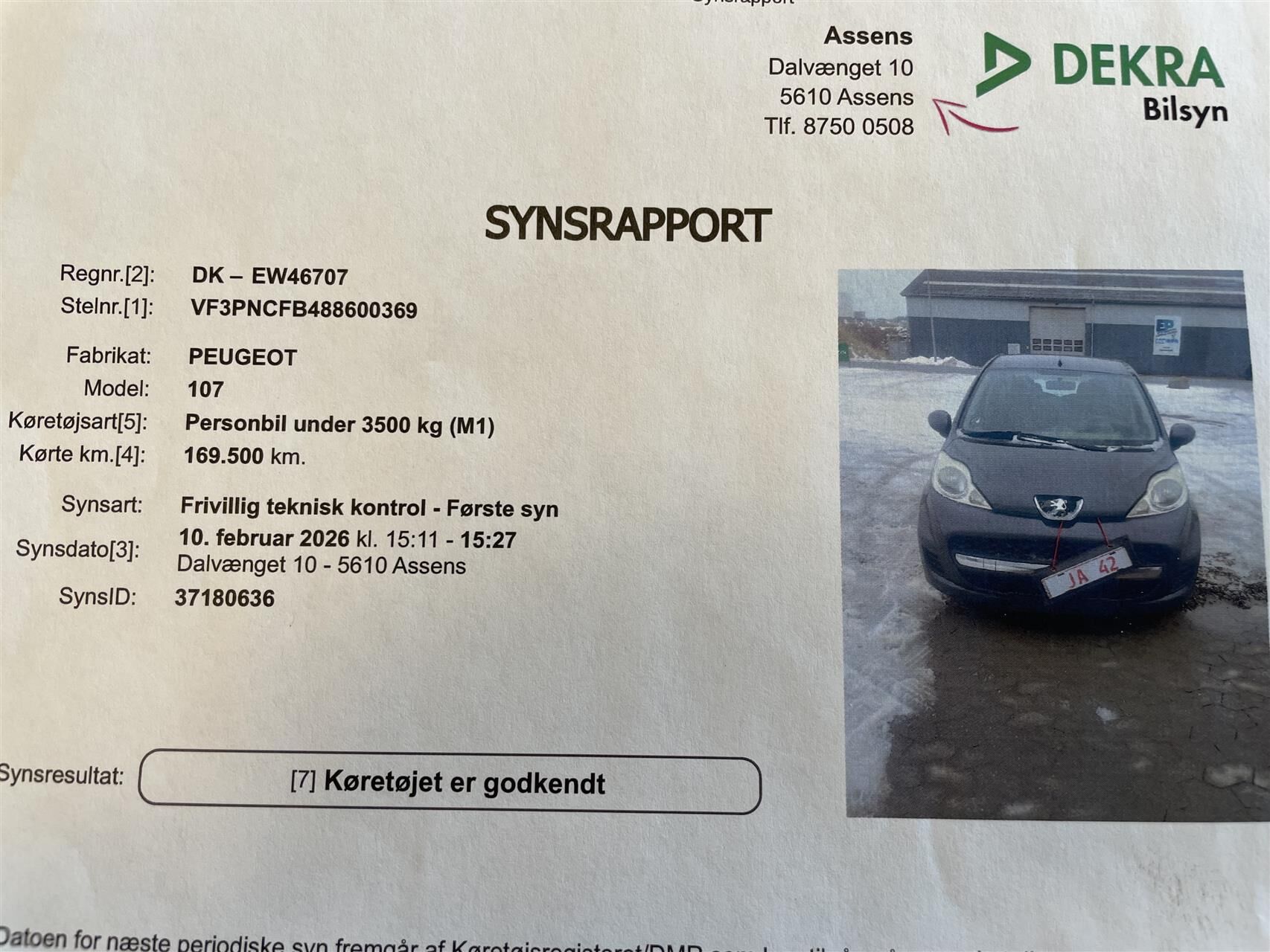 Billede af Peugeot 107 1,0 Access 68HK 5d