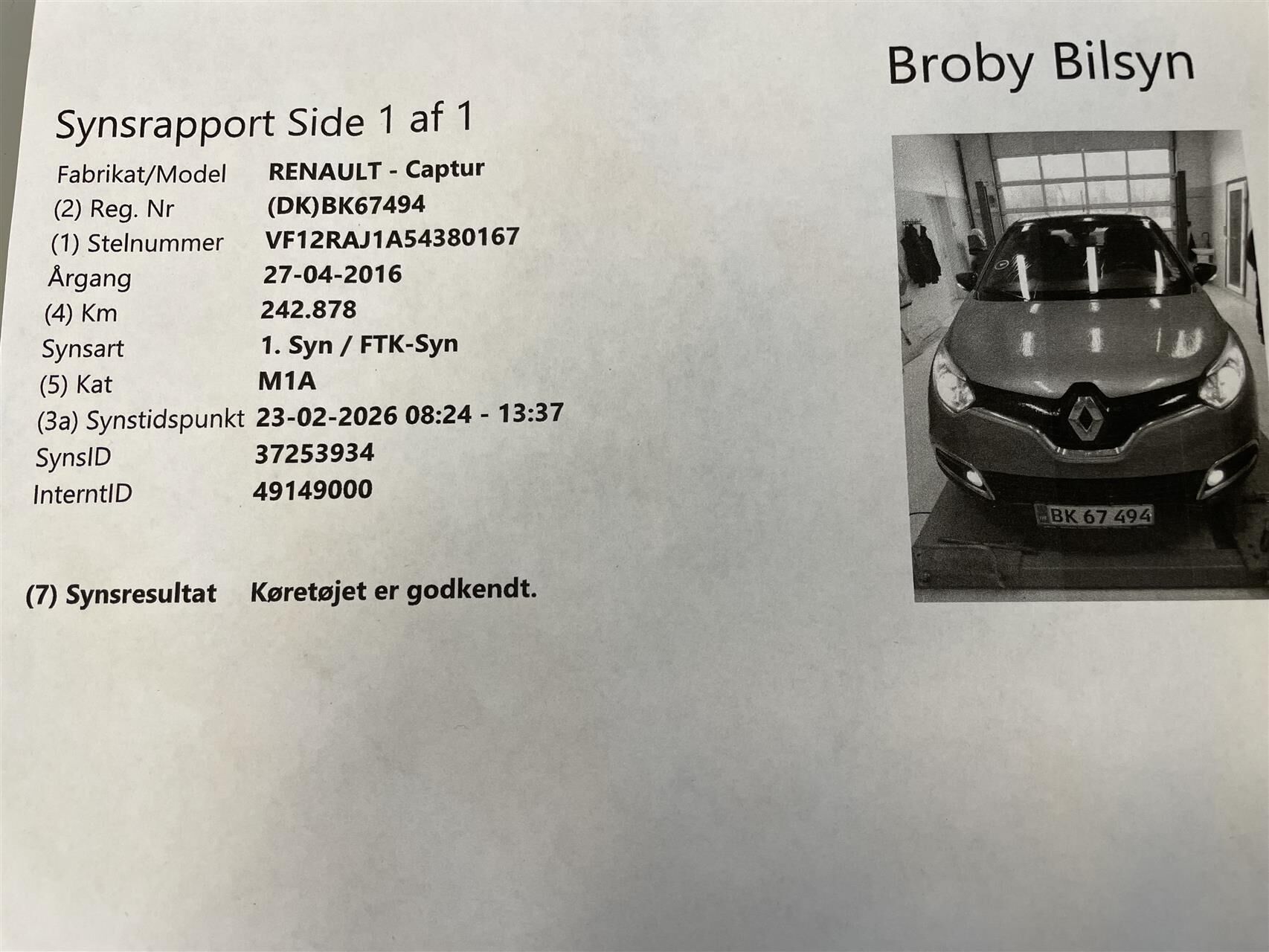 Billede af Renault Captur 1,5 Energy DCI Dynamique 90HK 5d