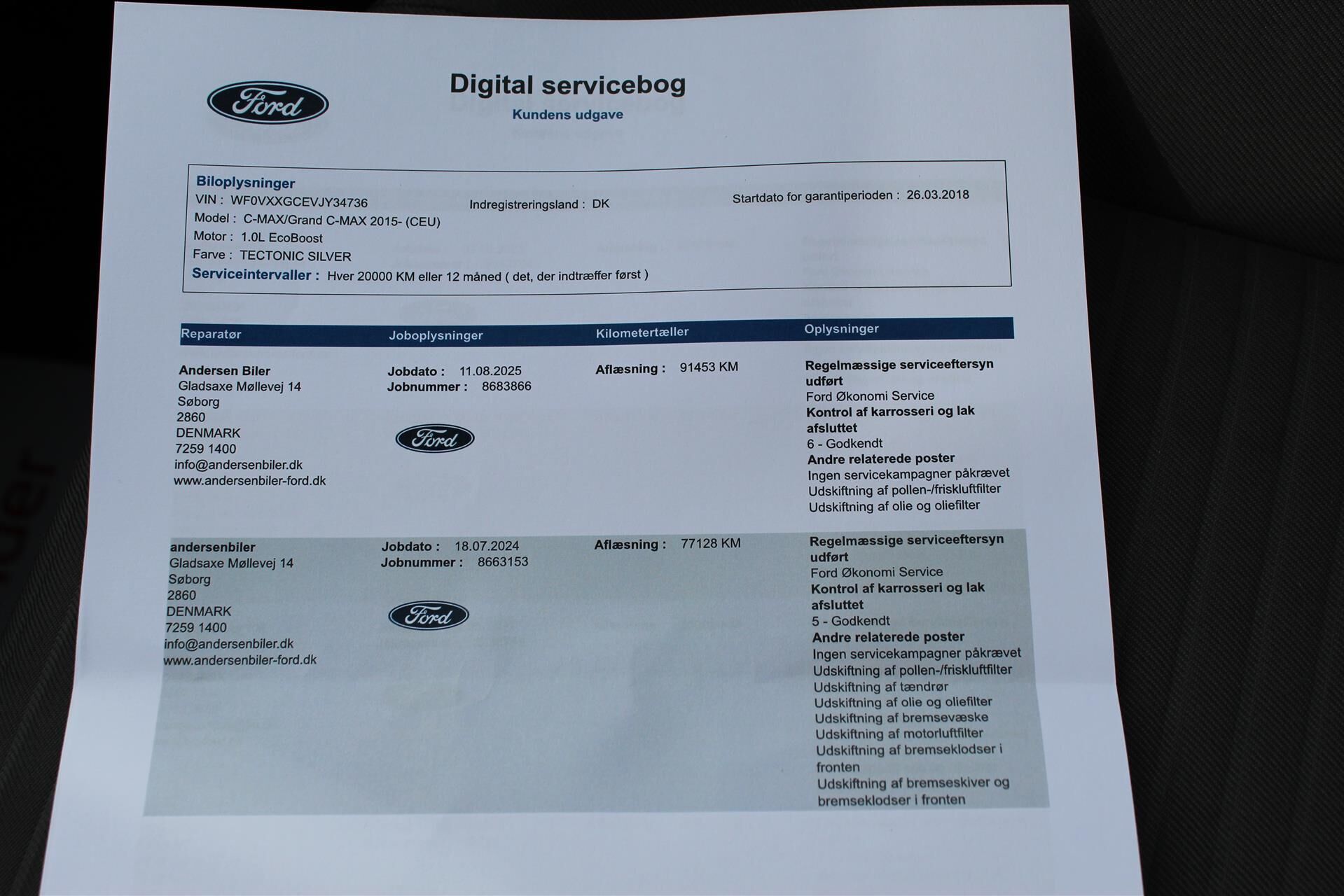 Billede af Ford C-MAX 1,0 EcoBoost Titanium 125HK 6g