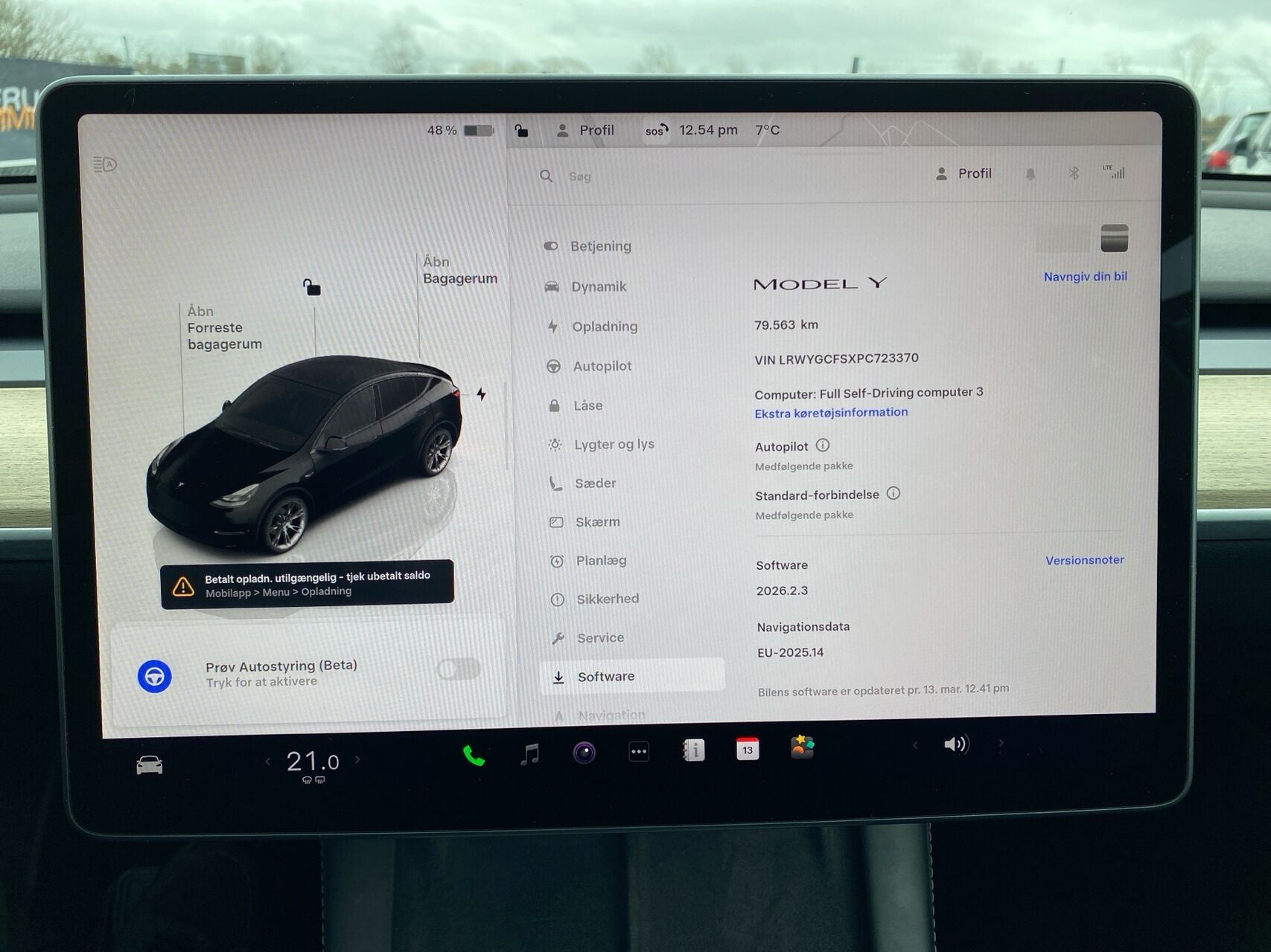 Billede af Tesla Model Y EL RWD 299HK 5d Aut.