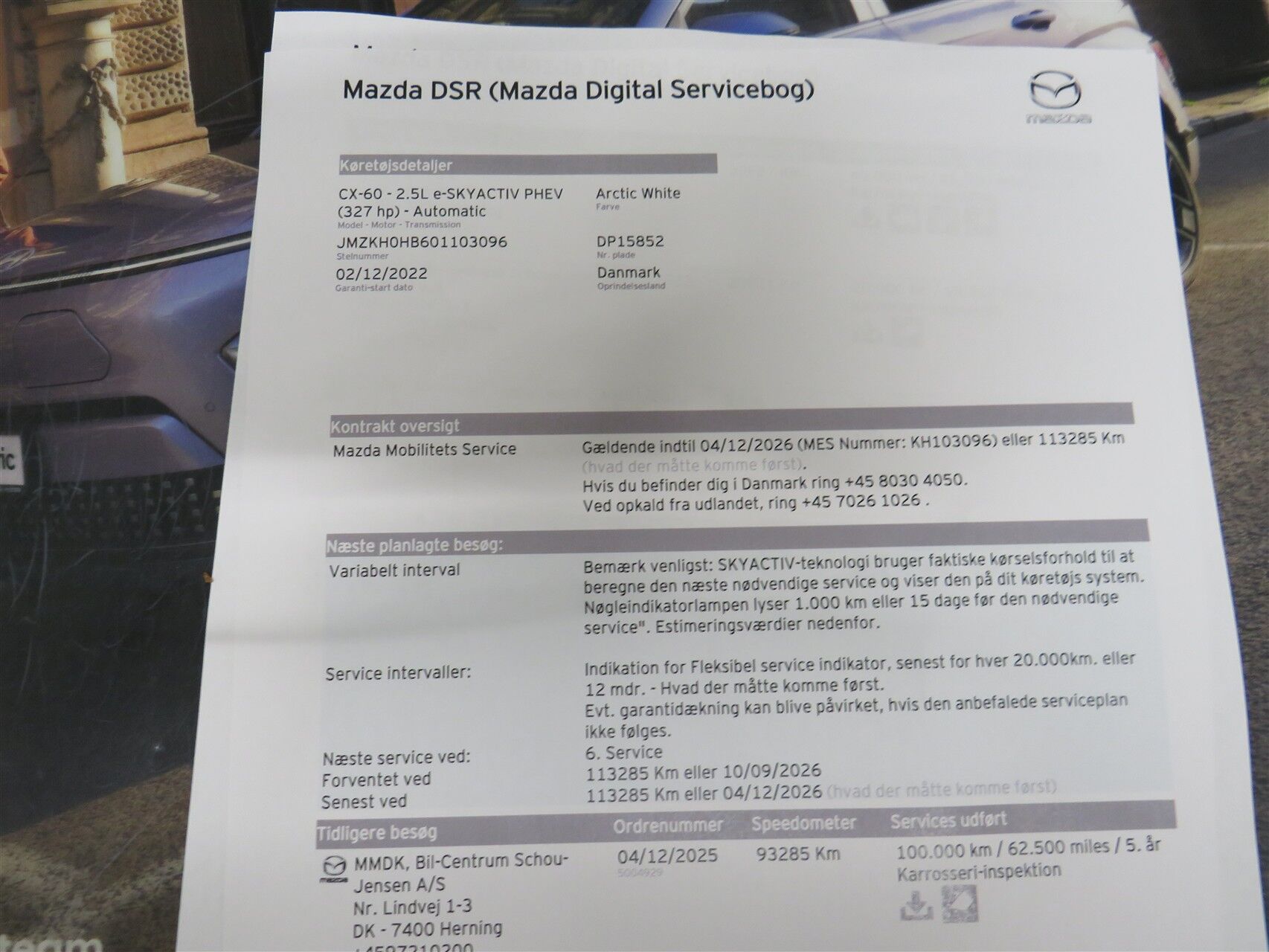 Billede af Mazda CX-60 2,5 e-Skyactiv  Plugin-hybrid Homura AWD 327HK 5d 8g Aut.