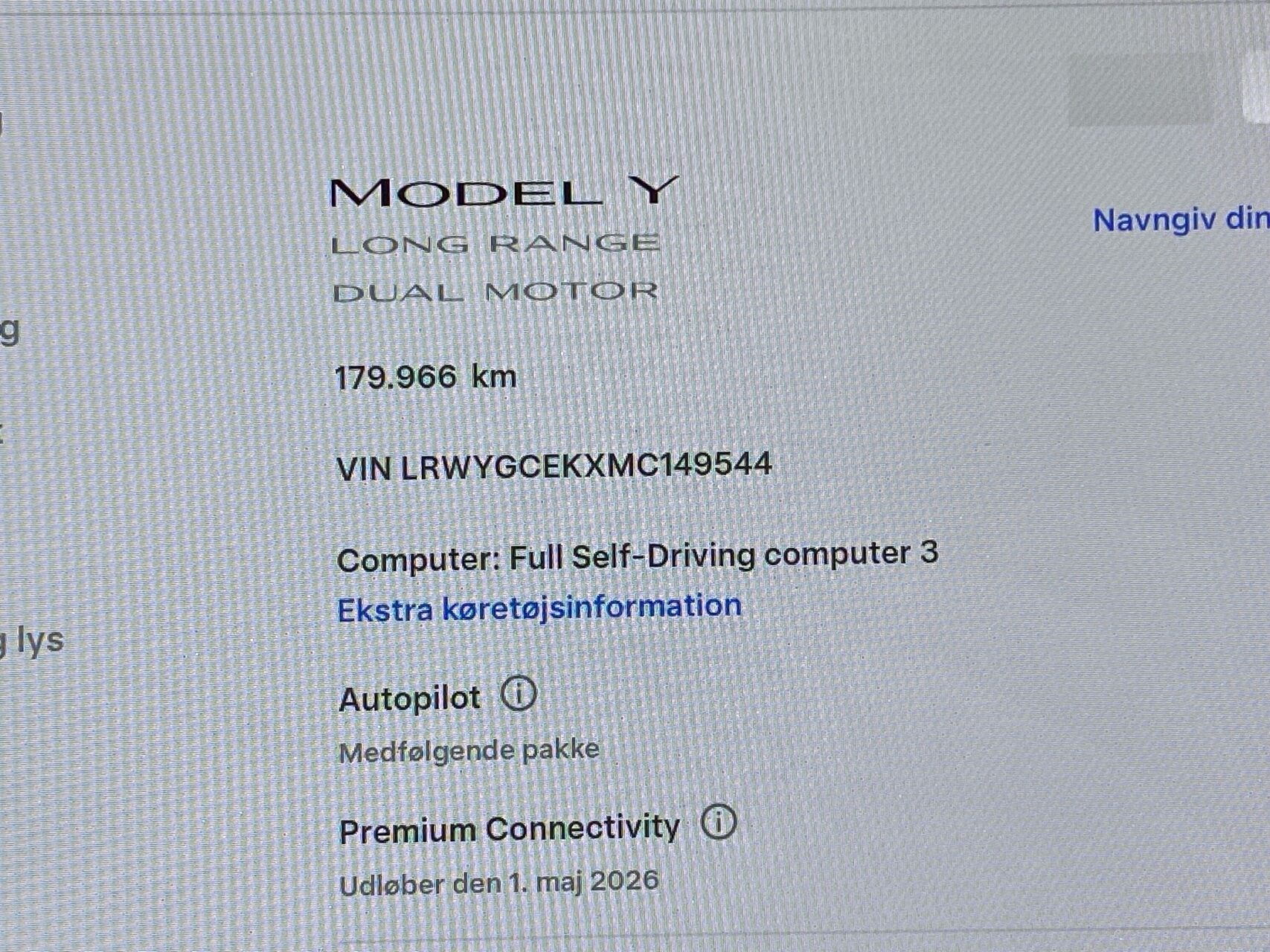 Billede af Tesla Model Y EL Long Range AWD 514HK 5d Aut.
