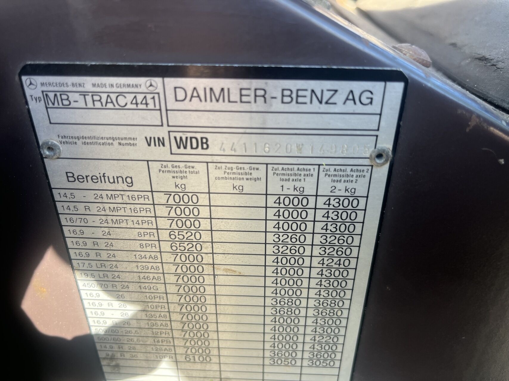 Billede af MB Trac 1000