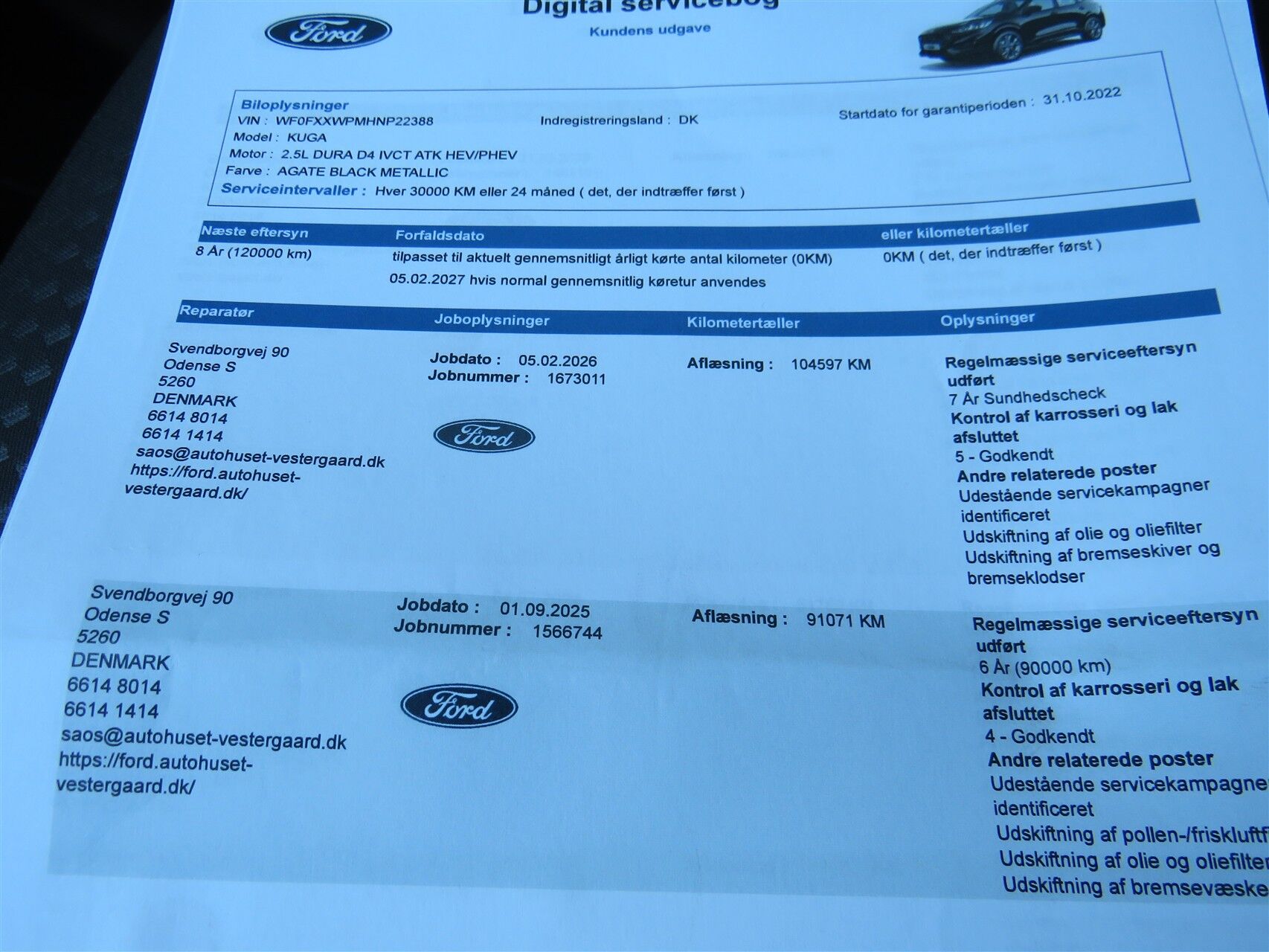 Billede af Ford Kuga 2,5 Plugin-hybrid ST-Line CVT 225HK 5d Trinl. Gear