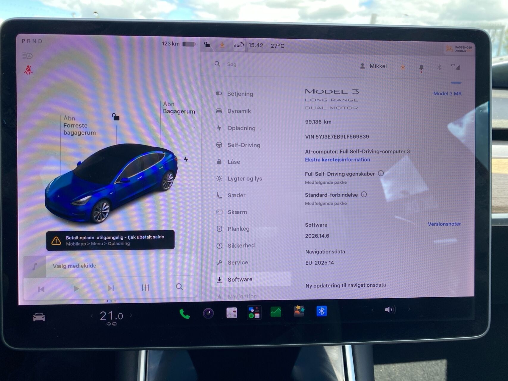 Billede af Tesla Model 3 EL Long Range AWD 498HK Aut.