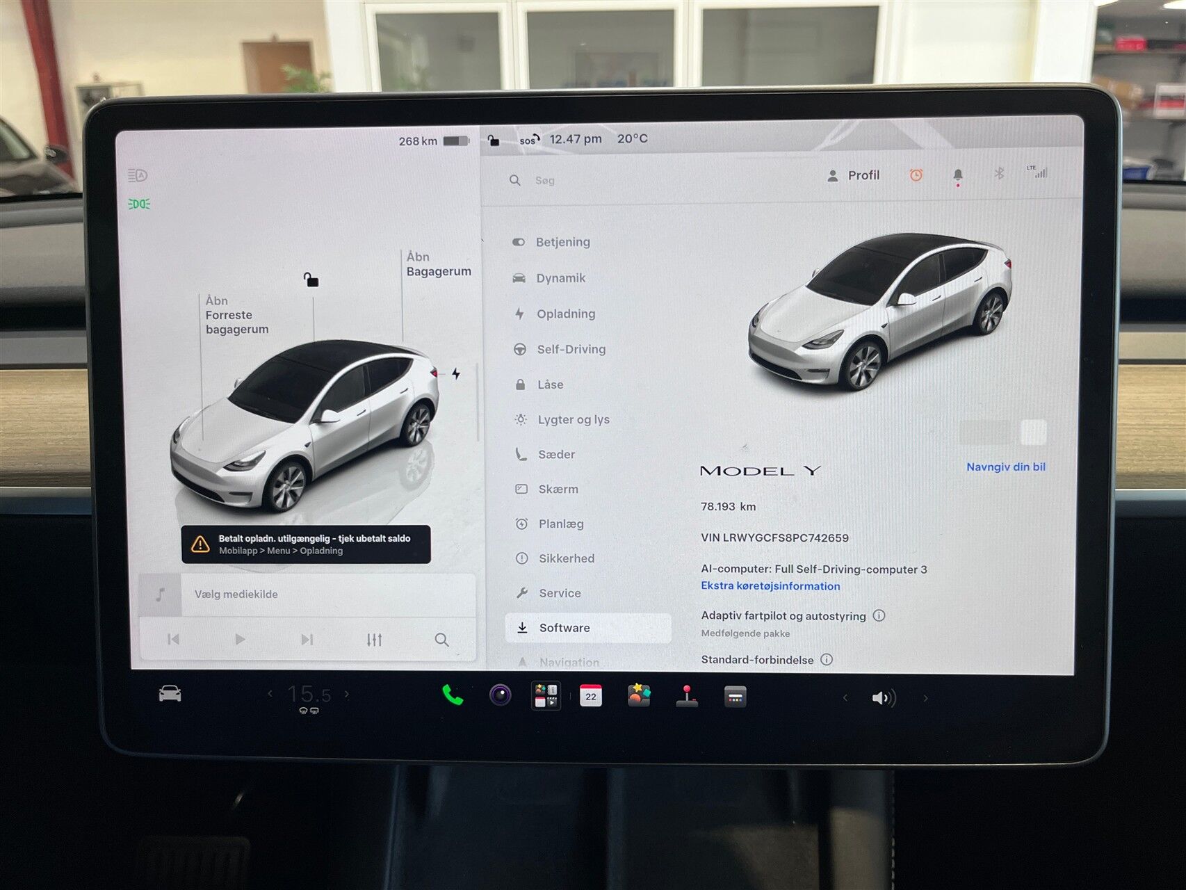 Billede af Tesla Model Y EL RWD 299HK 5d Aut.