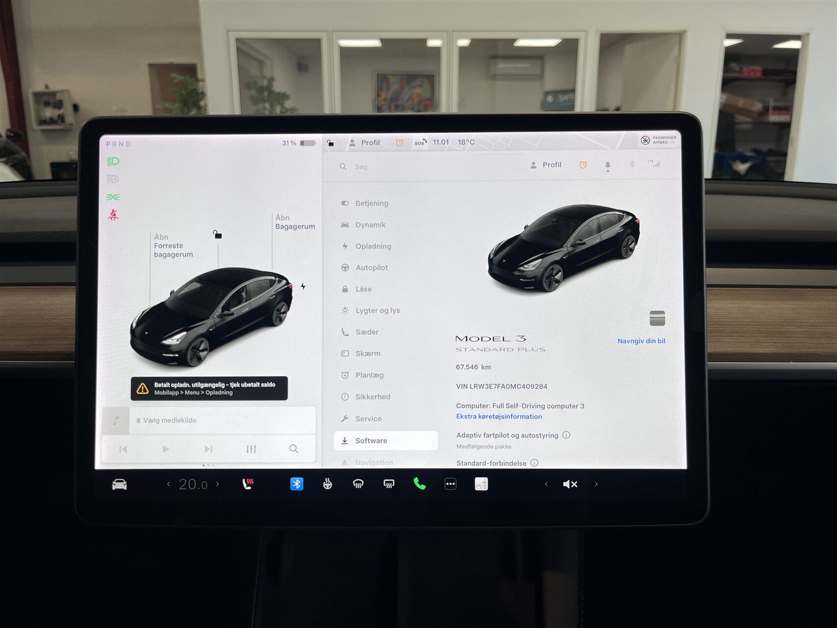 Billede af Tesla Model 3 EL Standard Range Plus 325HK Aut.