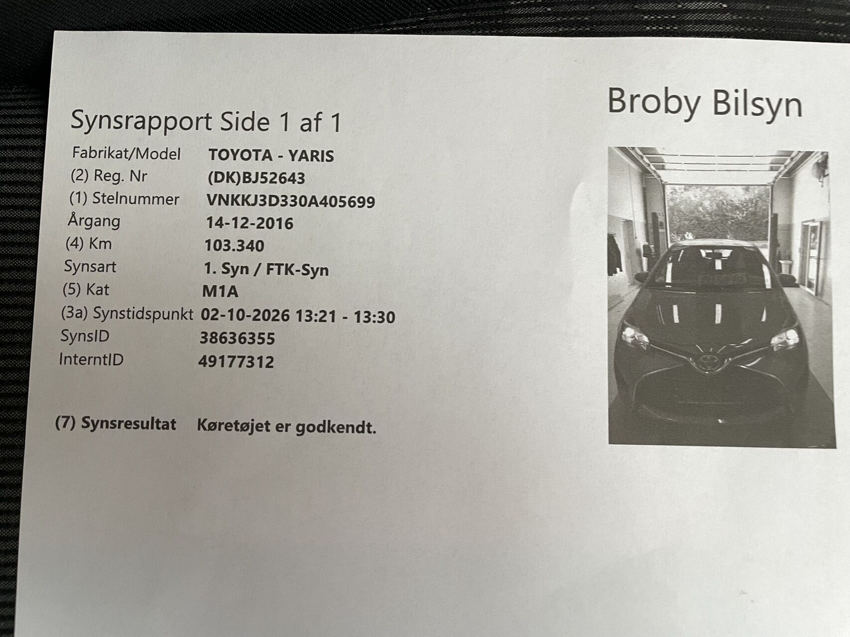Billede af Toyota Yaris 1,3 VVT-I T2 100HK 5d 6g