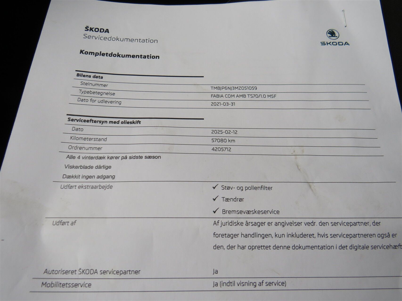 Billede af Skoda Fabia Combi 1,0 TSI Dynamic 95HK Stc