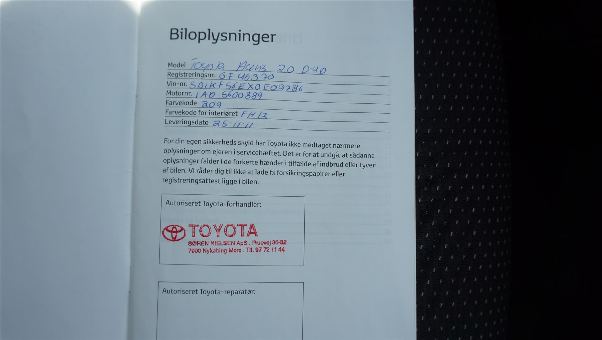 Billede af Toyota Auris 2,0 D-4D DPF T2 124HK 5d