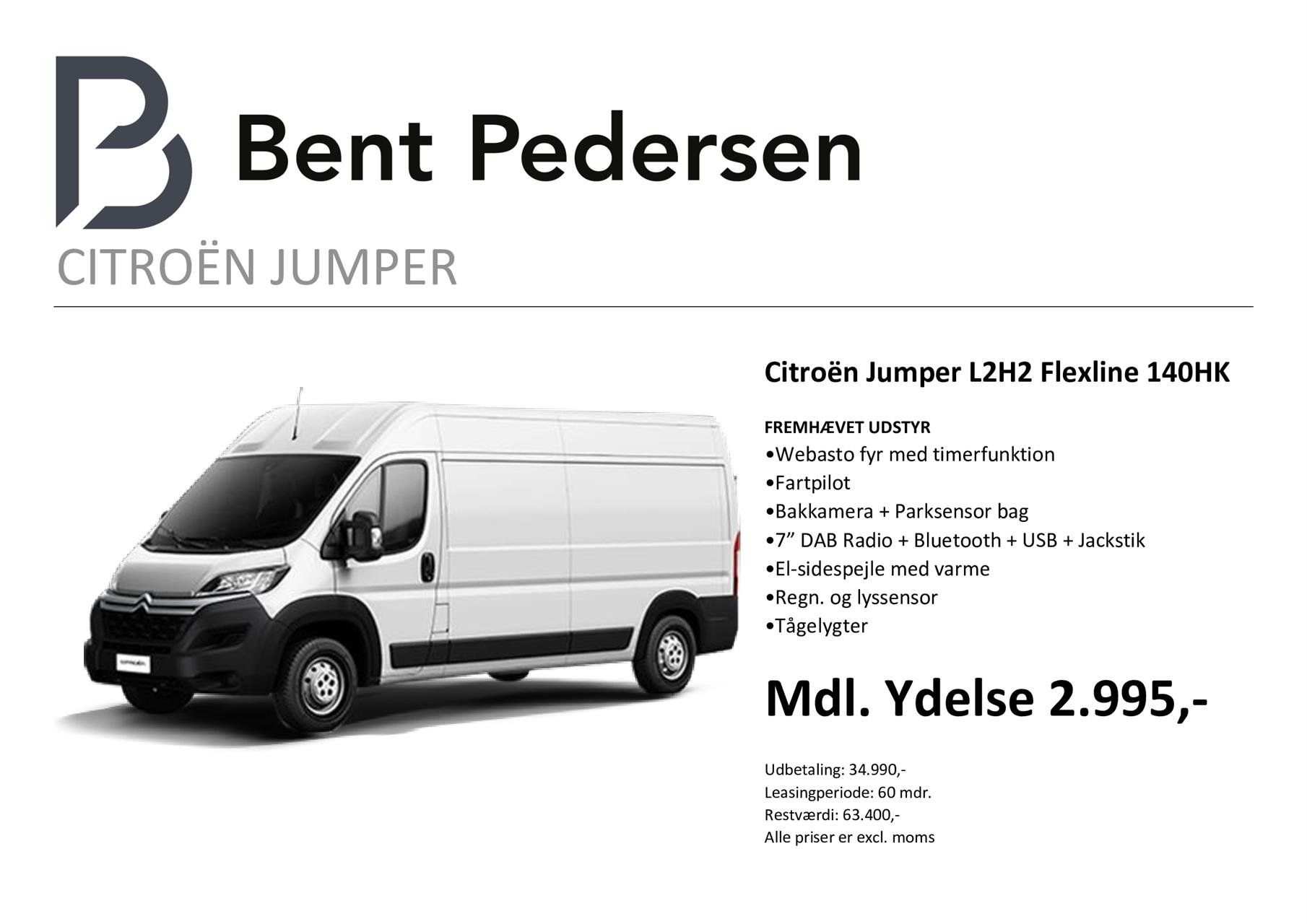Billede af Citroën Jumper 33 L3H2 2,2 Blue HDi Flexline 140HK Van 6g