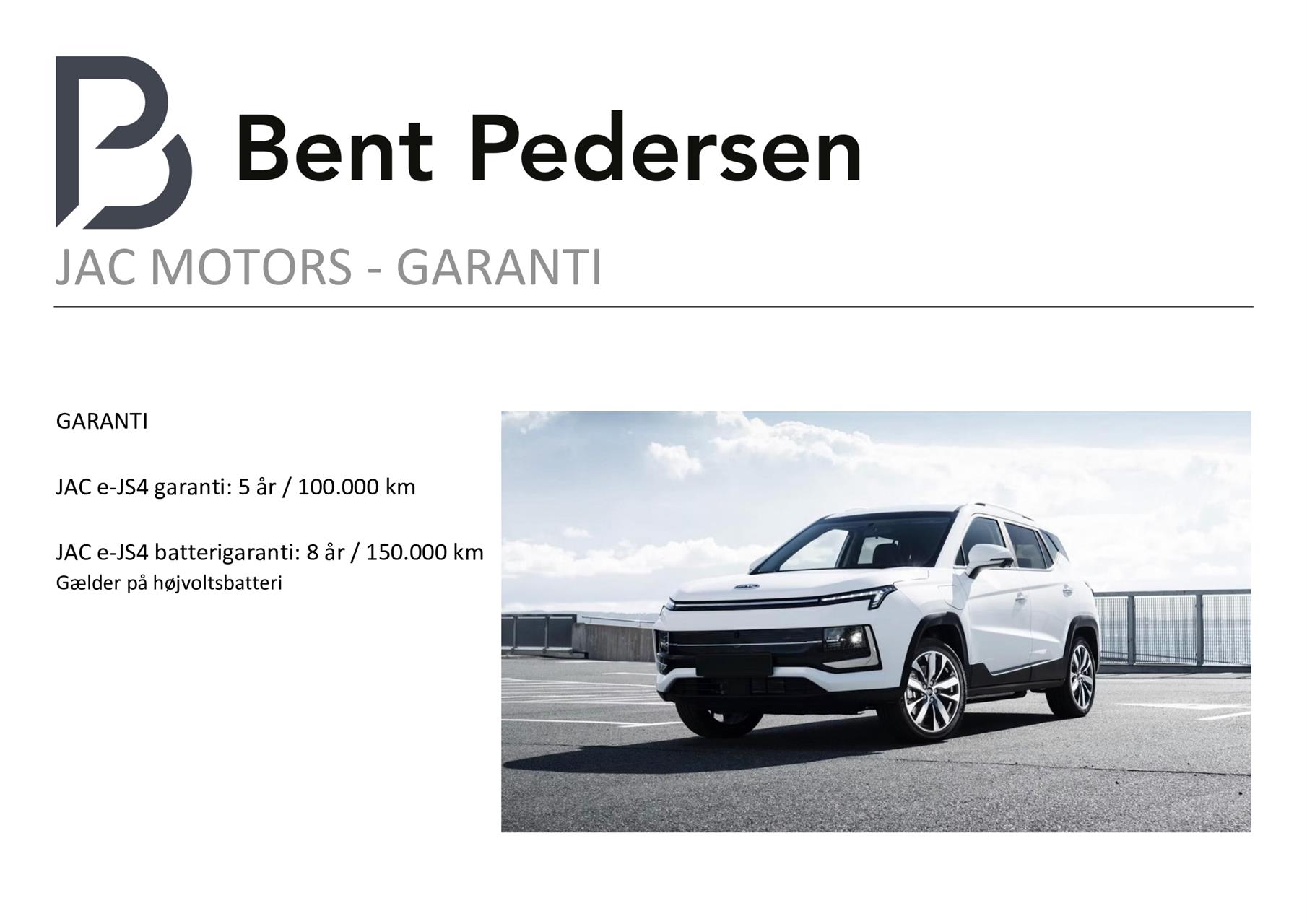 Billede af JAC e-JS4 EL 193HK 5d Aut.