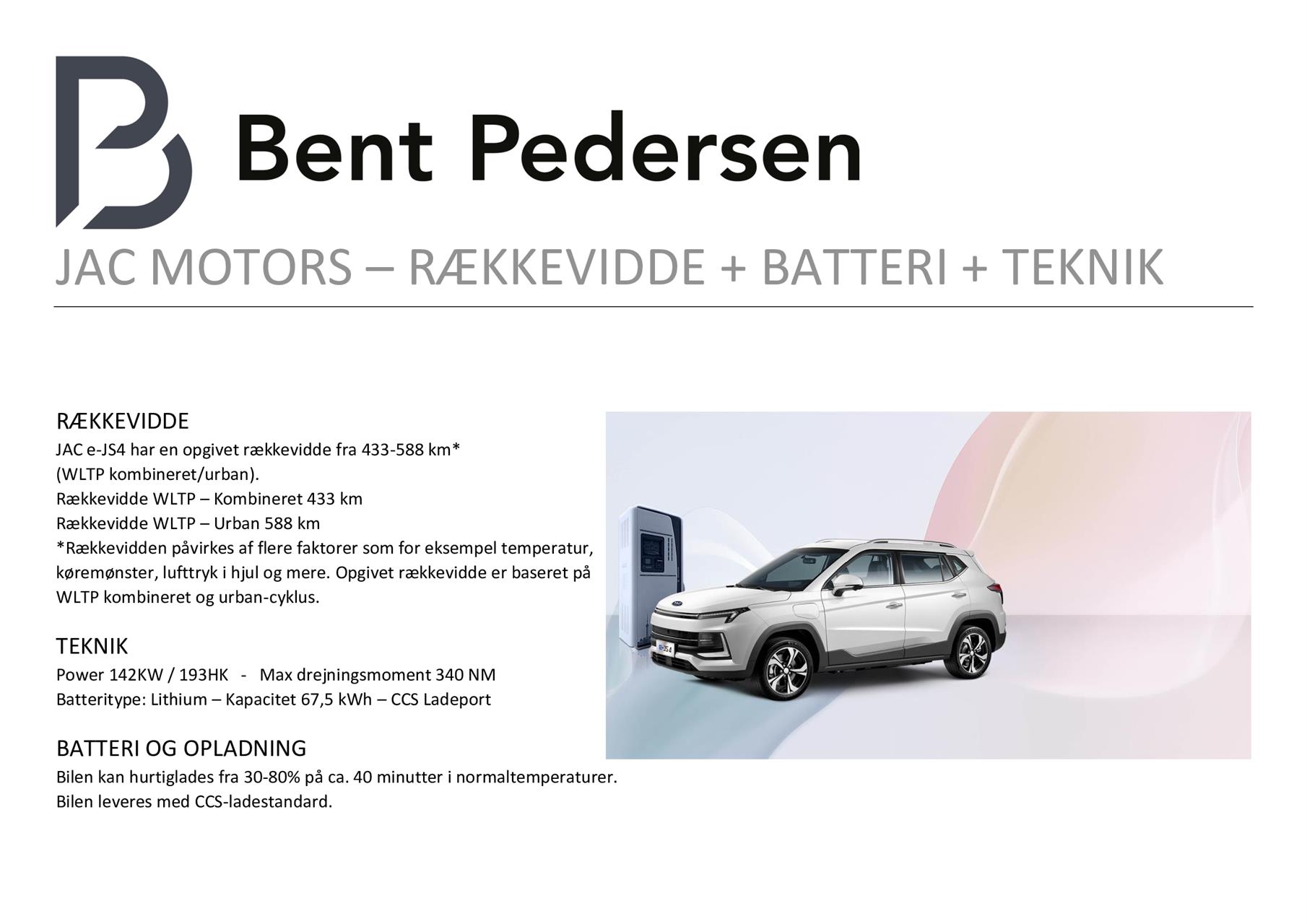 Billede af JAC e-JS4 EL 193HK 5d Aut.